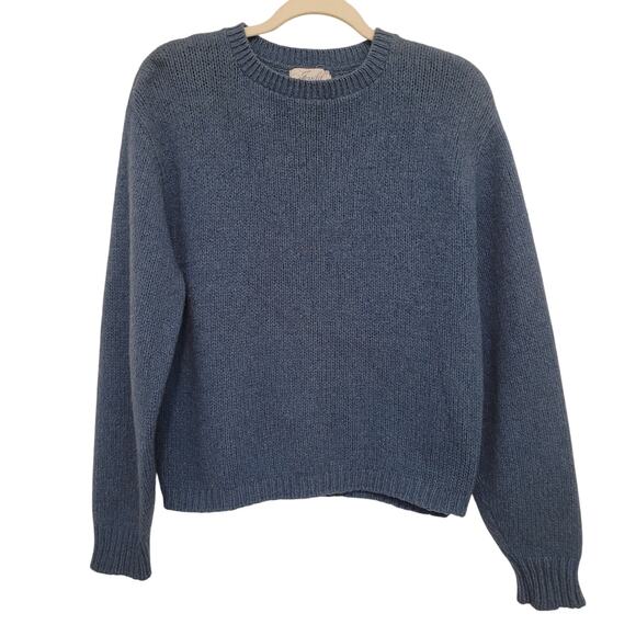 Vintage Jersild Shetland Wool Sweater Blue Pullover Elbow Patches Size Large - Picture 1 of 8